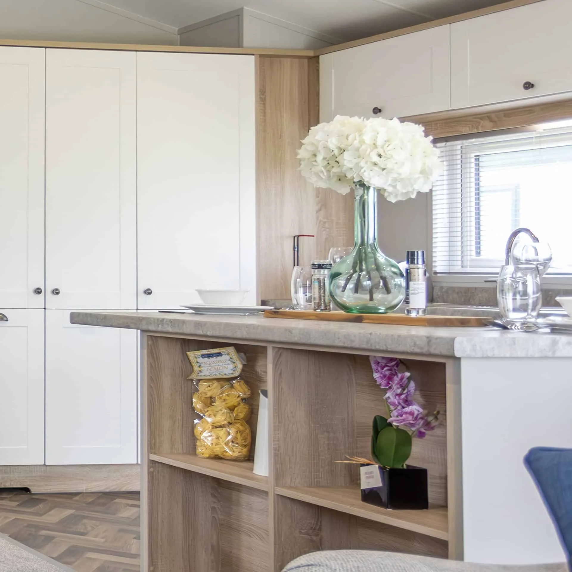 Luxury kitchen area of a Heathergate luxury lodge